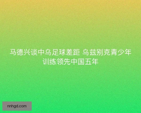 马德兴谈中乌足球差距 乌兹别克青少年训练领先中国五年 马德兴谈中乌足球差距 乌兹别克青少年训练领先中国五年